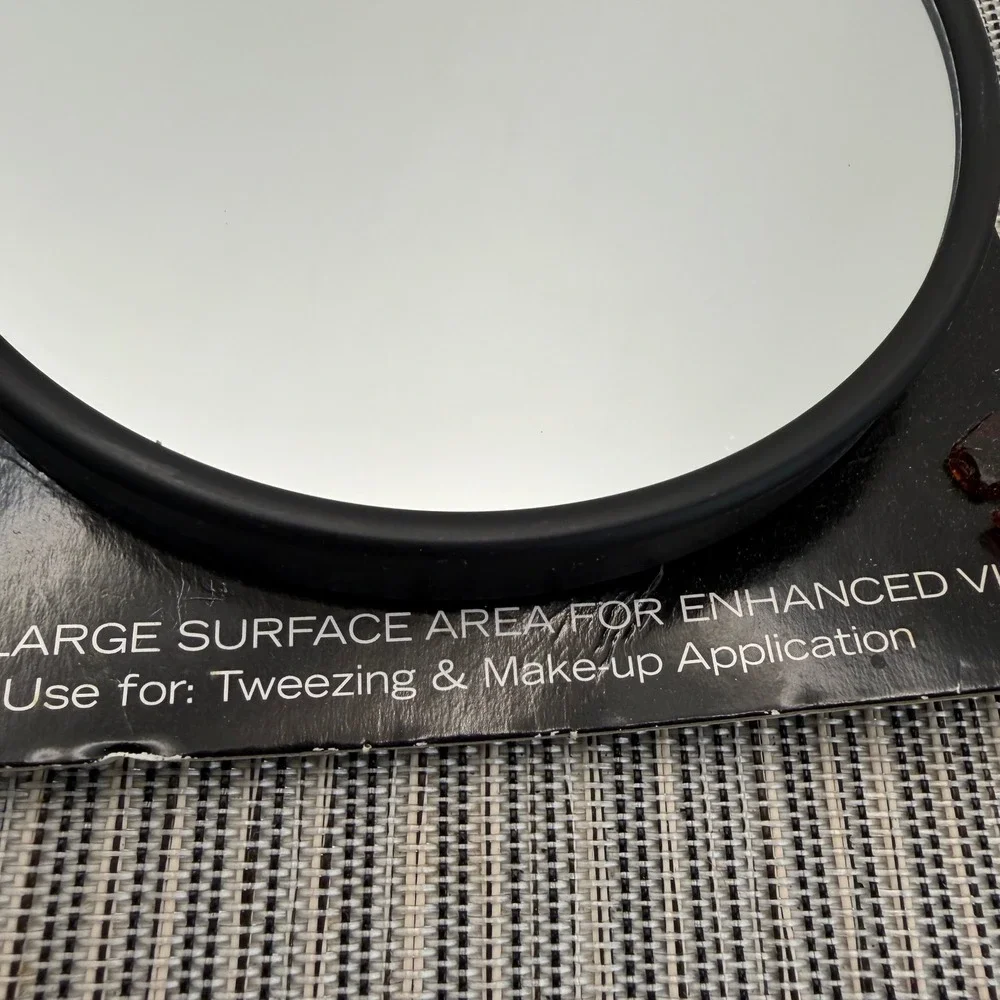 Swissco 12x Magnifying Mirror Black Round Suction Cup Makeup Tweezing Art 8112‎